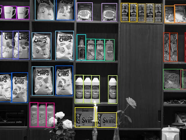 Bounding box annotation of retail products on a store shelf